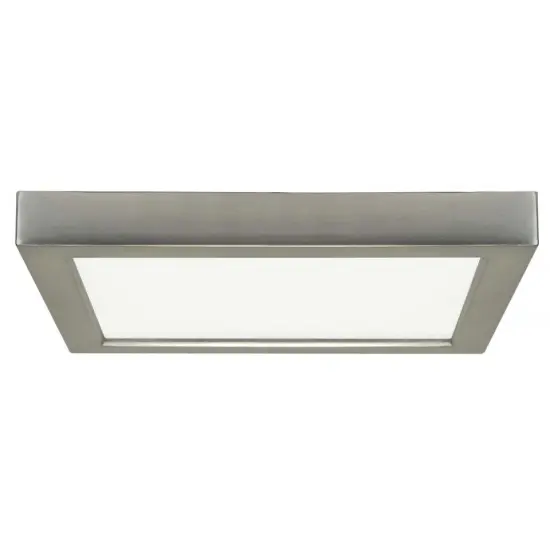 18.5w 9-in Flush Mount LED Fixture 3000K Square Shape Brushed Nickel Finish 120v Warm White {1}