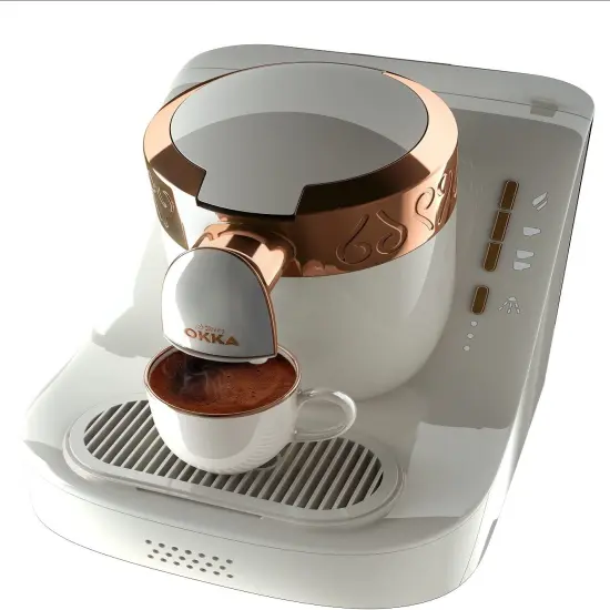 Arzum Okka Automatic Turkish/Greek Coffee Machine, White/Gold {2}