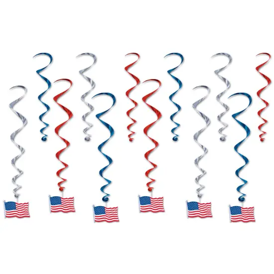 American Flag Whirls, (Pack Of 6) {1}