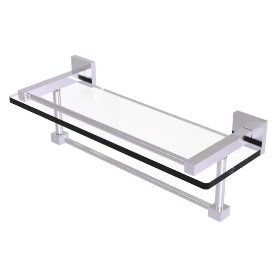 Montero Collection 16 Inch Gallery Glass Shelf With Towel Bar - Mt-1-16Tb-Gal-Sch {1}