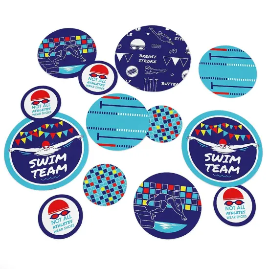 Big Dot of Happiness Making Waves - Swim Team - Birthday Party Giant Circle Confetti - Swimming Party Decorations - Large Confetti 27 Count {1}
