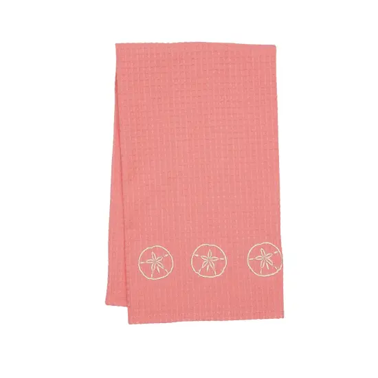 Sand Dollar Waffle Weave Kitchen Towel {1}