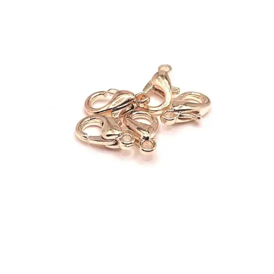 100 or 500 Pieces: 6 x 10 mm Light Rose Gold Plated Lobster Claw Clasps {1}