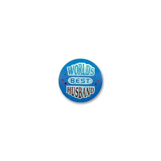 World's Best Husband Satin Button (Pack of 6) {1}