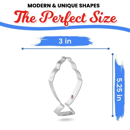 Ice Cream Sundae Cookie Cutter 5 in B1610, CookieCutter.com, Tin Plated Steel, Handmade in the USA {3}