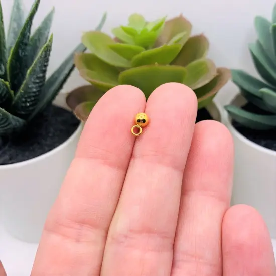 4, 20 or 50 Pieces: Gold 304 Stainless Steel Stud Earring Ball with Loop {4}