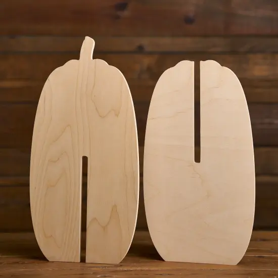 17 in. Unfinished Slotted Pumpkin {2}