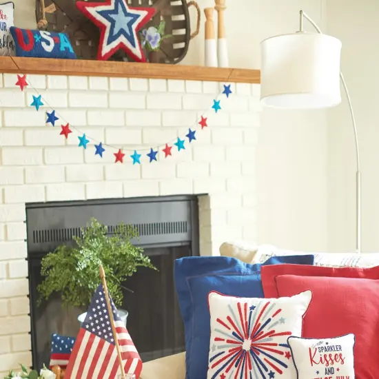60" Patriotic Stars Garland Strand - 4th of July & Memorial Day Decor {4}