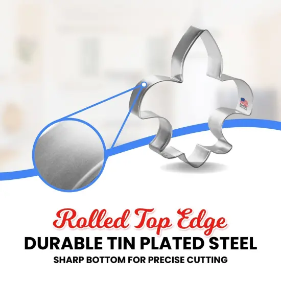 Fleur De Lis Cookie Cutter 4 3/8 in, CookieCutter.com, Tin Plated Steel, Handmade in the USA {3}