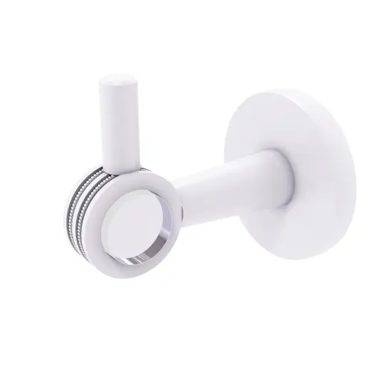 Clearview Collection Robe Hook With Dotted Accents - Matte White {1}
