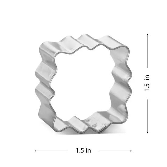 Miniature Square Fluted 1.5 in M185 - CookieCutter.com - USA Tin Plated Steel {2}