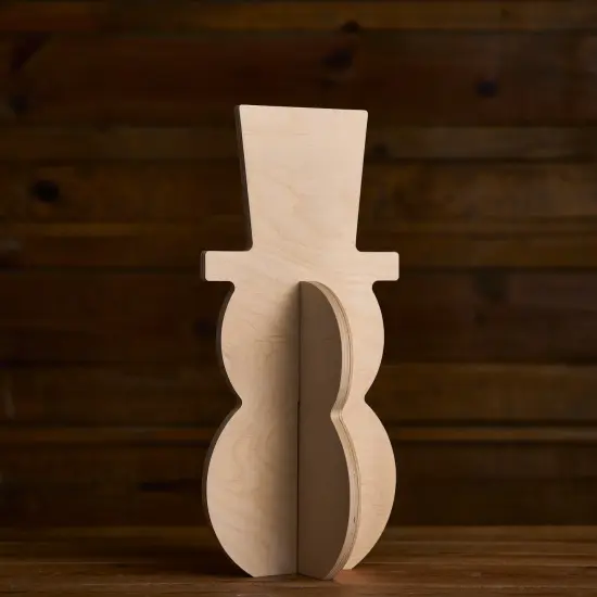 17 in. Unfinished Slotted Snowman {1}