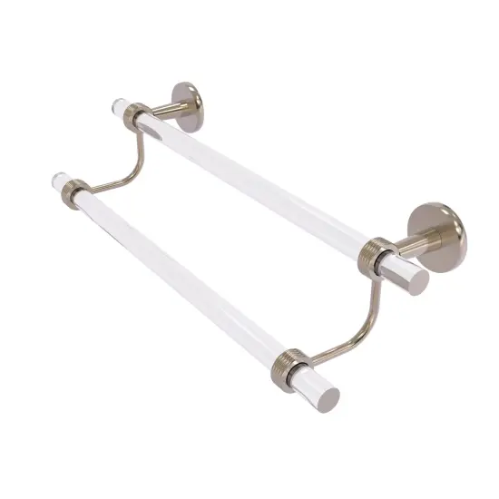 Clearview Collection 36 Inch Double Towel Bar With Groovy Accents - Antique Pewter {1}