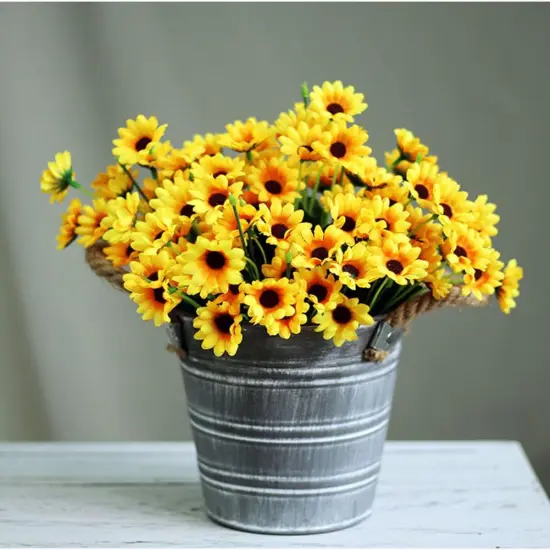 6 Bunches Artificial Sunflower Bouquet: Lifelike Floral Decor for Any Occasion {1}