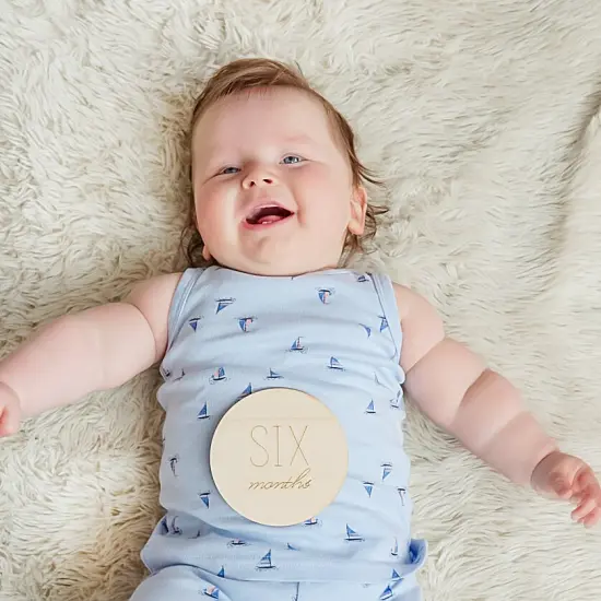 Baby Monthly Milestone Wooden Circles, Set of 13 Photo Props | Woodpeckers {5}