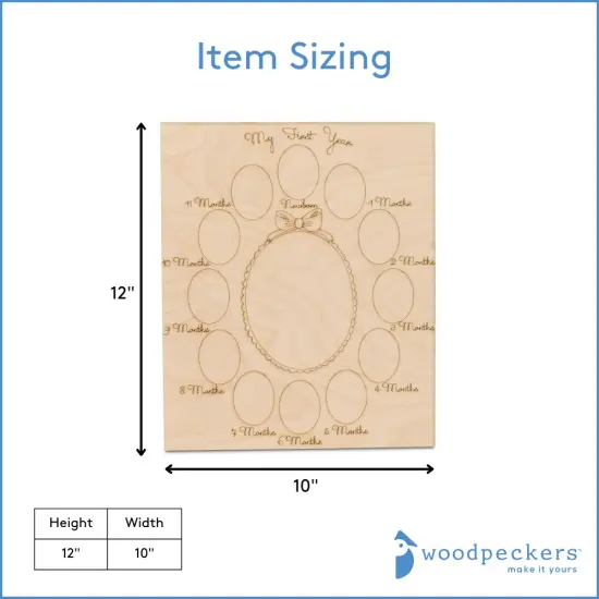 My 1st Year Photo Frame 10" for Baby Keepsake, Decor, & Bday Party | Woodpeckers {3}