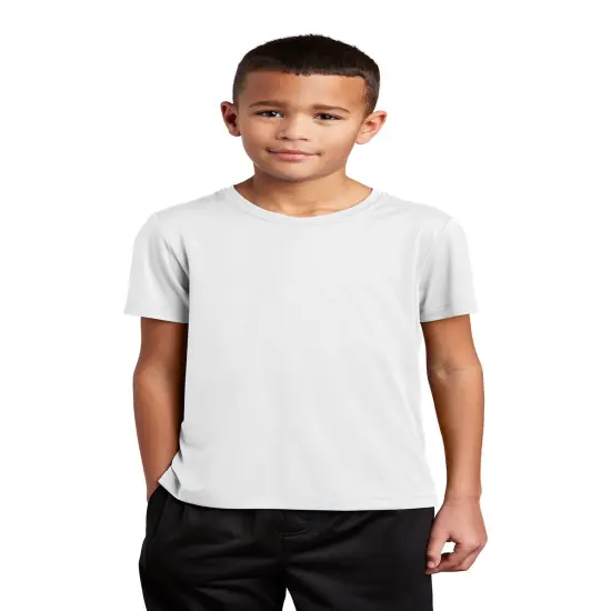 Sport-Tek&reg; Youth Posi-UV Pro Crew Neck Short Sleeve Tee White {1}