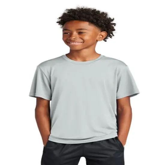 Sport-Tek&reg; Youth Crewneck PosiCharge Competitor Short Sleeve Tee Silver {1}