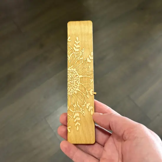 Bookmark - Sunflower - Birch wood {4}