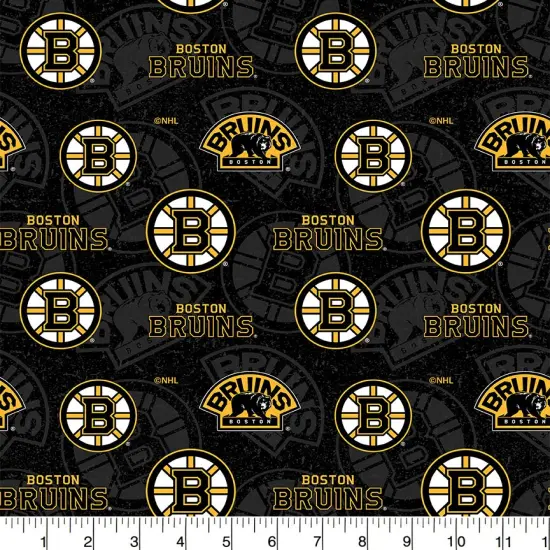 Sykel Enterprises NHL Team Cotton Fabric-Boston Bruins Tone on Tone Cotton Quilting Fabric {1}