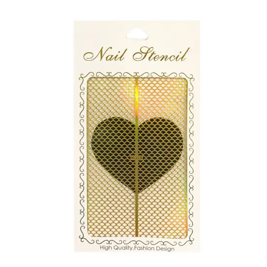 Wrapables Gold Nail Art Guide Large Nail Stencil Sheet - Fish Scale {1}