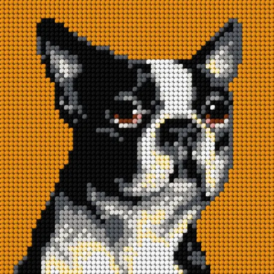 Gobelin canvas for halfstitch without yarn Boston Terrier 2719D {1}