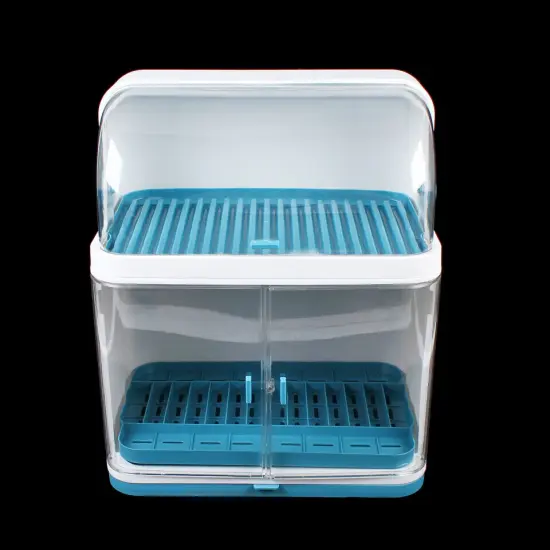 2 Tier Dish Plate Cup Storage Box Rack For Kitchen Drying Rack Organizer New {1}