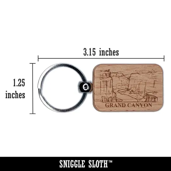 National Park Grand Canyon Engraved Wood Rectangle Keychain Tag Charm {2}
