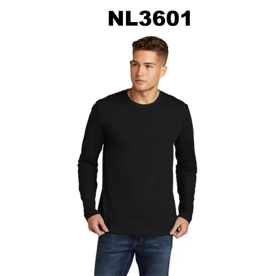 Next Level&reg; Cotton Long Sleeve Tee Midnight Navy {3}