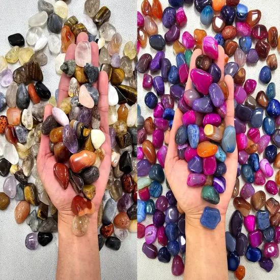 Tumbled Stones Mix - Natural & Dyed {1}