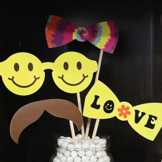 Big Dot of Happiness 60's Hippie - 1960s Groovy Party Photo Booth Props Kit - 20 Count {3}