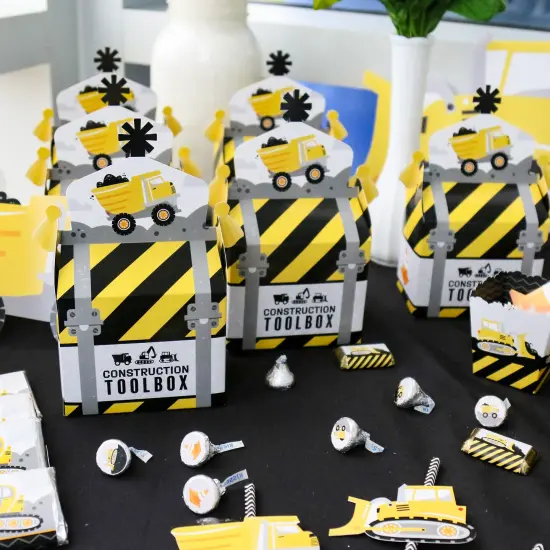Big Dot of Happiness Dig It - Construction Party Zone - Treat Box Party Favors - Baby Shower or Birthday Party Goodie Gable Boxes - Set of 12 {3}