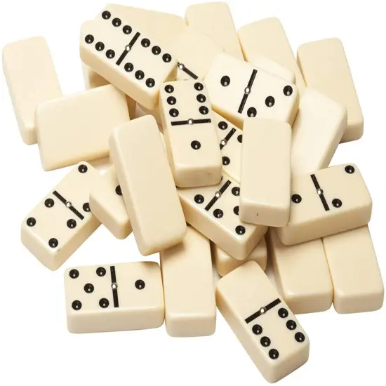 WE Games Double Six Dominoes with Spinners - Ivory Tiles, Club Size {2}