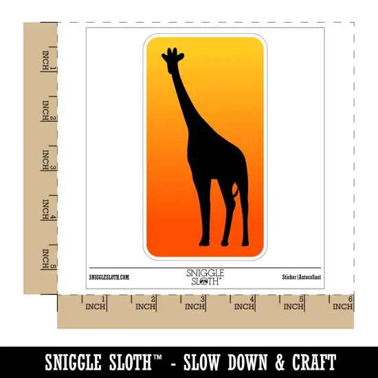 Giraffe Standing Solid Waterproof Vinyl Phone Tablet Laptop Water Bottle Sticker Set - 5 Pack {1}