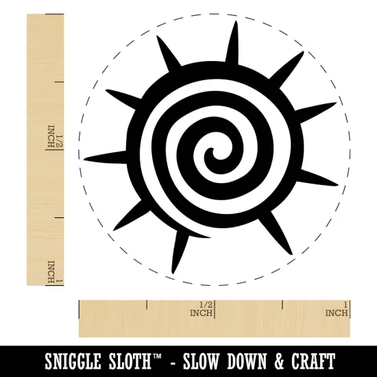 Southwest Native American Swirl Sun Self-Inking Rubber Stamp for Stamping Crafting Planners Red {1}