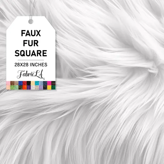 FabricLA | Faux Fur Fabric Square | Pre-Cut Shaggy | Fake Fur Fabric | DIY, Craft Fur Decoration, Fashion Accessory, Hobby {1}