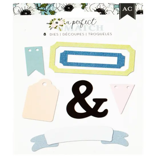 American Crafts A Perfect Match Metal Die Set-8/Pkg {1}