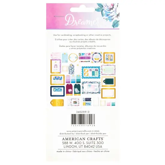 American Crafts Dreamer Ephemera Die-Cuts 57/Pkg-Journaling, Gold Foil {3}
