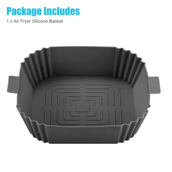 Air Fryer Silicone Pot Basket Liners Non-Stick Safe Oven Baking Tray Accessories Gray {1}