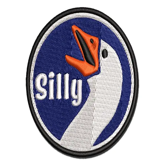 Silly Goose Funny Bird Multi-Color Embroidered Iron-On or Hook & Loop Patch Applique {1}