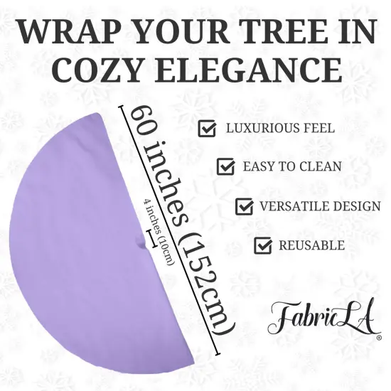 FabricLA 60" Lavender Faux Fur Christmas Tree Skirt - Fluffy Plush Tree Skirt (152cm) for Holiday Decorations {3}