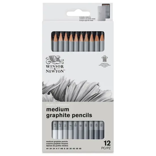Winsor & Newton Studio Collection Graphite Pencils - Set of 12, Medium Hardness {1}