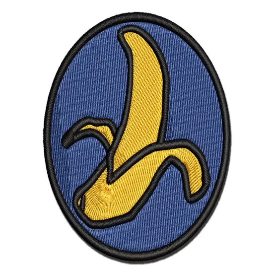 Peeled Banana Doodle Multi-Color Embroidered Iron-On or Hook & Loop Patch Applique {1}