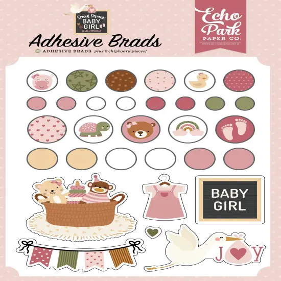 Echo Park Decorative Brads-Special Delivery Baby Girl {1}