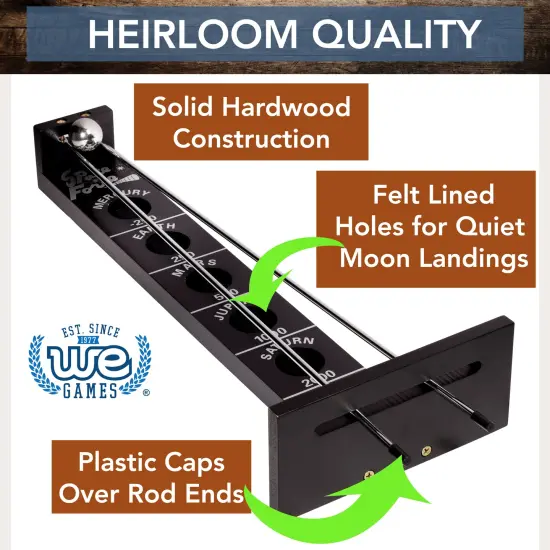 WE Games Shoot The Moon - Solid Wood, Black Stained - 18 in. {3}