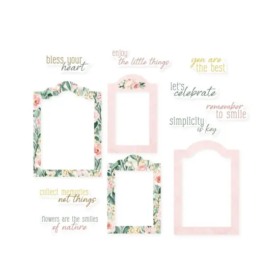 Flowerish Ephemera Cardstock Die-cuts 12/Pkg-Frames & Words {4}