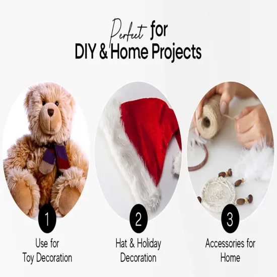 FabricLA | Faux Fur Fabric Square | Pre-Cut Shaggy | Fake Fur Fabric | DIY, Craft Fur Decoration, Fashion Accessory, Hobby {3}