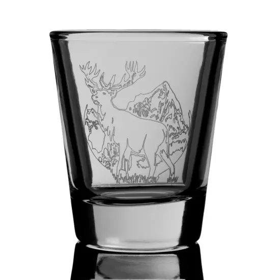 2oz Elk Shot Glass - Wild Life {1}