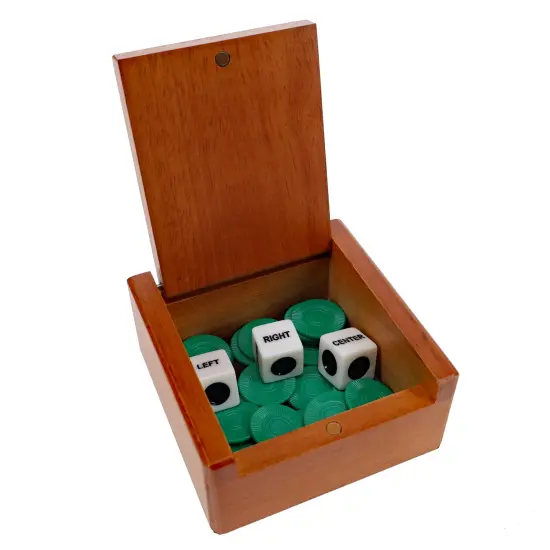 LRC - Left Right Center Dice Game in a Wooden Box {2}