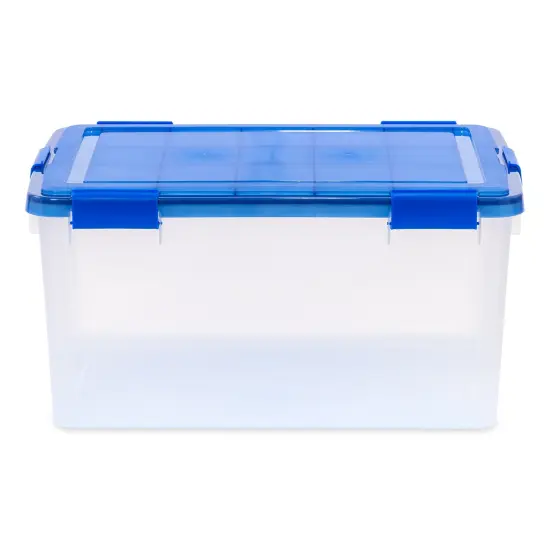 IRIS USA 3Pack 62qt WEATHERPRO Airtight Plastic Storage Bin with Lid and Seal and Secure Latching Buckles {3}